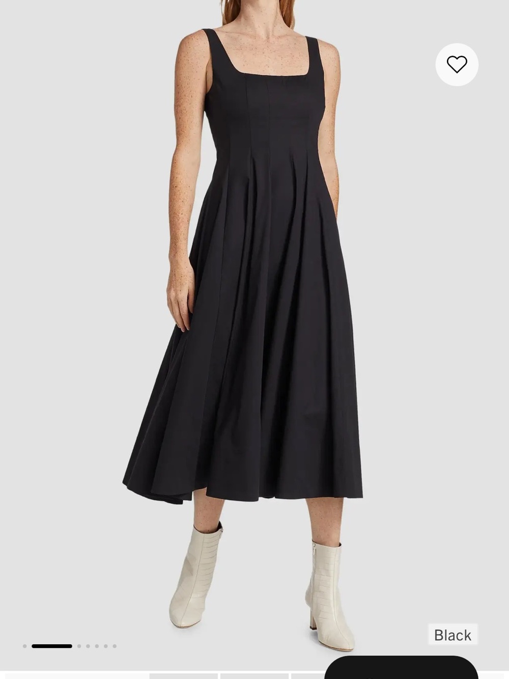 STAUD Wells Poplin A-line midi dress